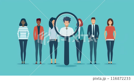 Recruitment finding candidate for job applicant, Hiring and recruitment processes, Job finding concept 116872233