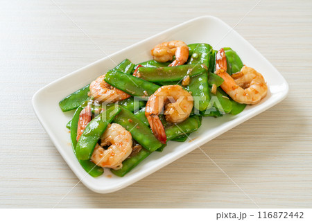 Stir-Fried Green Peas with Shrimp Stir-Fried Green Peas with Shrimp 116872442