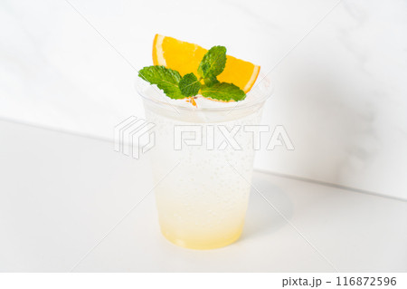 yuzu with soda in glass yuzu with soda in glass 116872596