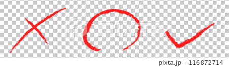 Set of red crosses/circles/check marks 116872714