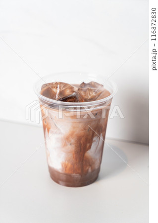 chocolate milk shake in glass 116872830
