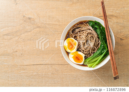 ramen noodles with egg - vegan or vegetarian food style 116872896