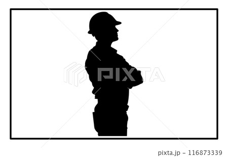 Builder Silhouette - Construction Worker Icon and Clipart Illustration 116873339