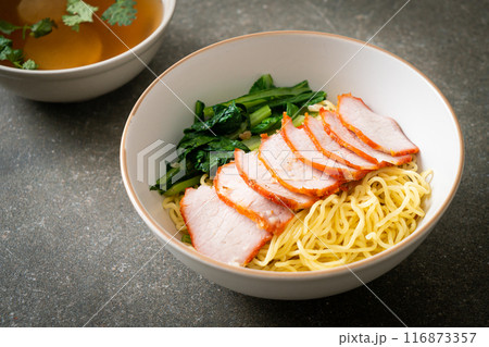 Barbecue Red Pork Noodles with Soup Barbecue Red Pork Noodles with Soup 116873357