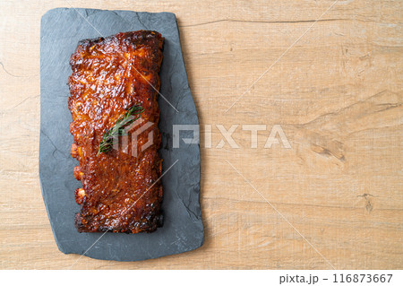 grilled and barbecue ribs pork 116873667
