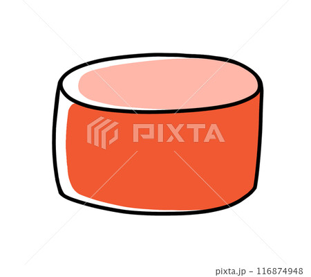 ゆるめシンプルな輪切りウインナー　ベタ塗り 116874948