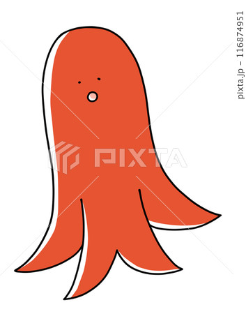 ゆるめシンプルなタコさんウインナー　ベタ塗り 116874951