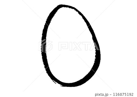 筆タッチの卵のモノクロ線画イラスト 116875192