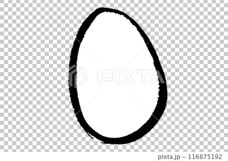筆タッチの卵のモノクロ線画イラスト 116875192