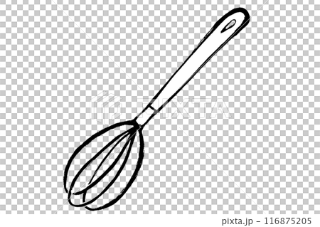 筆タッチのホイッパーのモノクロ線画イラスト 116875205