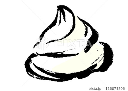 筆タッチの生クリームのイラスト 116875206