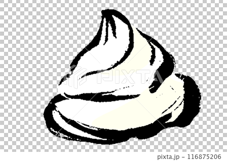 筆タッチの生クリームのイラスト 116875206