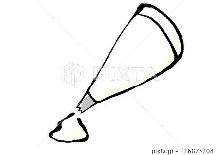 筆タッチの生クリームを絞るイラスト 116875208