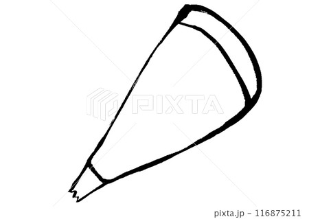 筆タッチの絞り袋のモノクロ線画イラスト 116875211