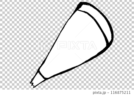 筆タッチの絞り袋のモノクロ線画イラスト 116875211