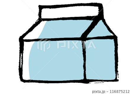 筆タッチの生クリームのパックのイラスト 116875212