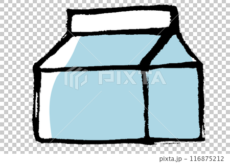 筆タッチの生クリームのパックのイラスト 116875212
