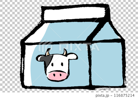 筆タッチの生クリームのパックのイラスト 116875214