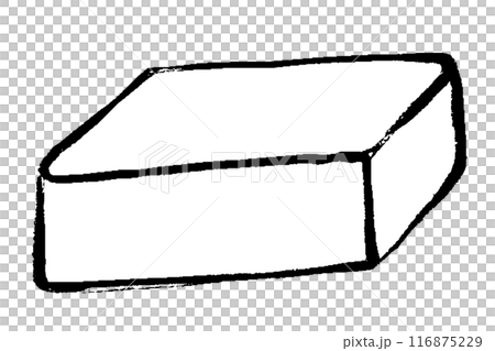 用刷子觸摸黃油的單色線條畫插圖 116875229