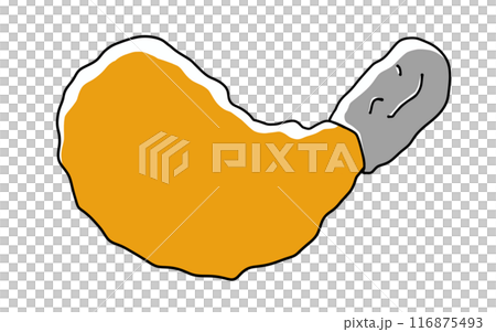 ゆるめシンプルなフライドチキン　ベタ塗り 116875493