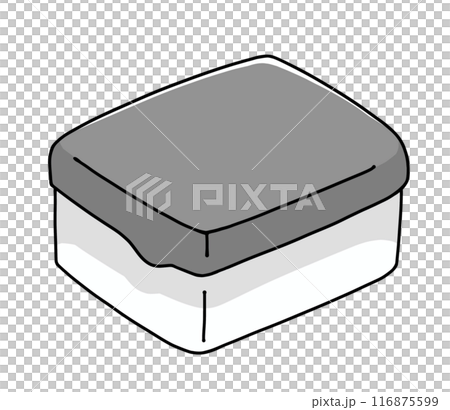 ゆるめシンプルな長方形のタッパー　ベタ塗り 116875599