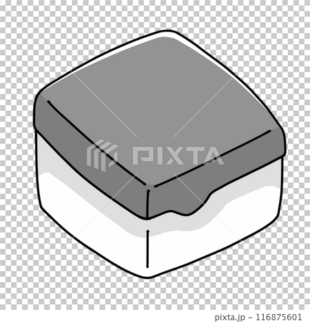 ゆるめシンプルな四角いタッパー　ベタ塗り 116875601