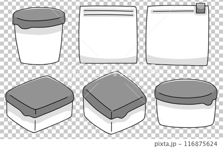 ゆるめシンプルなタッパーセット　ベタ塗り 116875624