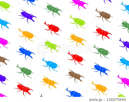 夏のイメージパターン柄 (カブトムシとクワガタ) E 夏のイメージパターン柄 (カブトムシとクワガタ) E 116875640