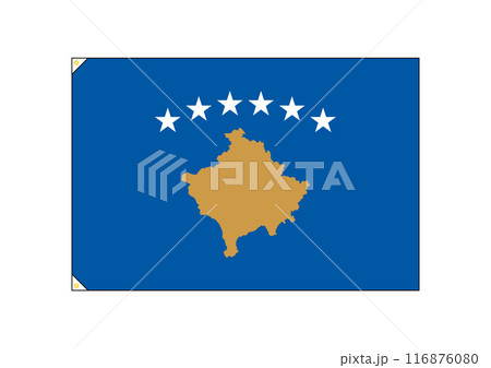 コソボ共和国旗　ハトメ付き 116876080
