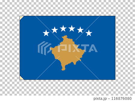 コソボ共和国旗　ハトメ付き 116876080