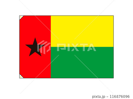 ギニアビサウ共和国　国旗　ハトメ付き 116876096