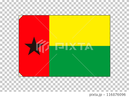 ギニアビサウ共和国　国旗　ハトメ付き 116876096