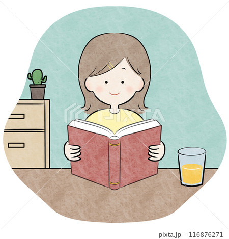 読書 女の子 部屋 116876271