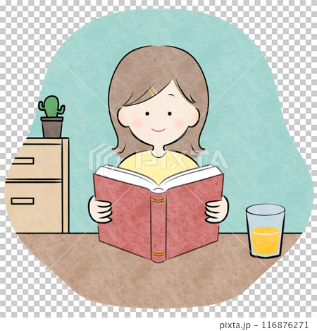 読書 女の子 部屋 116876271