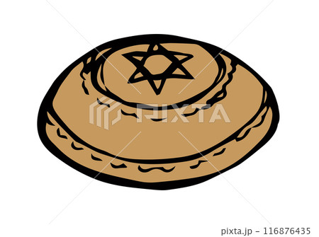 Vector drawing. Jewish clothing yarmulke 116876435