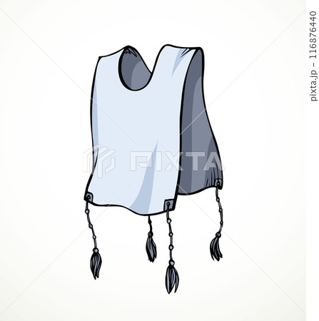 Vector drawing. Jewish clothing tzitzit 116876440