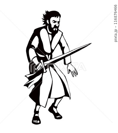 Vector drawing. Man with sword Vector drawing. Man with sword 116876466