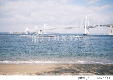 香川県坂出市「沙弥島」のナカンダ浜からの風景 116876634