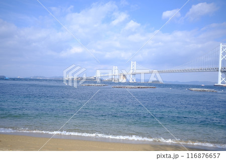 香川県坂出市「沙弥島」のナカンダ浜からの風景 116876657