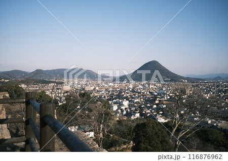 冬の丸亀城から望む街並みの素材 116876962