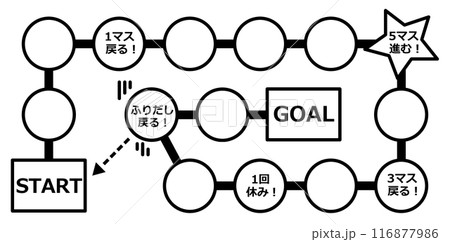 サイコロを使って大勢で遊べるすごろく 116877986