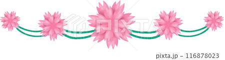 Flowers and ribbons for decorating cards or artwork 116878023