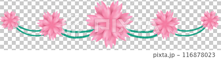 Flowers and ribbons for decorating cards or artwork 116878023