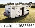 motor home holidays inside a campsite 116878662