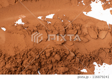 Macro Cocoa Powder, Texture Spilled Dry Cocoa 116879241