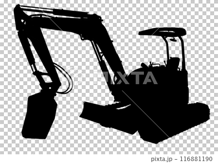 乗り物　ショベルカー　シルエット 116881190