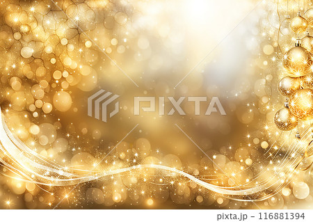 Abstract Christmas and new year background,shiny golden,red,blue lights with bokeh and space for any design. 116881394
