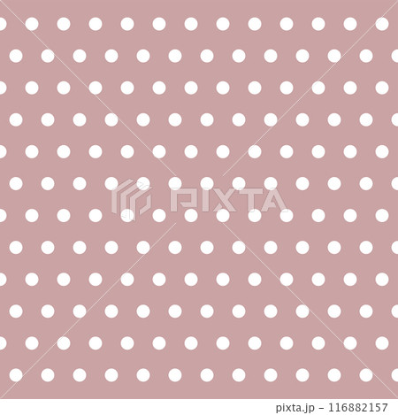 Seamless stylish White Polka Dot Pattern. Vector. For printing on fabric, wallpaper, wrapping paper, decor, surface, textiles. Casual cute Polka Dot texture on color plain background 116882157