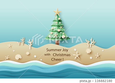Summer Christmas Beach Scene Summer Christmas Beach Scene 116882180