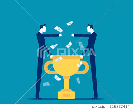Business team broken negotiations. Business quarrels vector concept Business team broken negotiations. Business quarrels vector concept 116882414